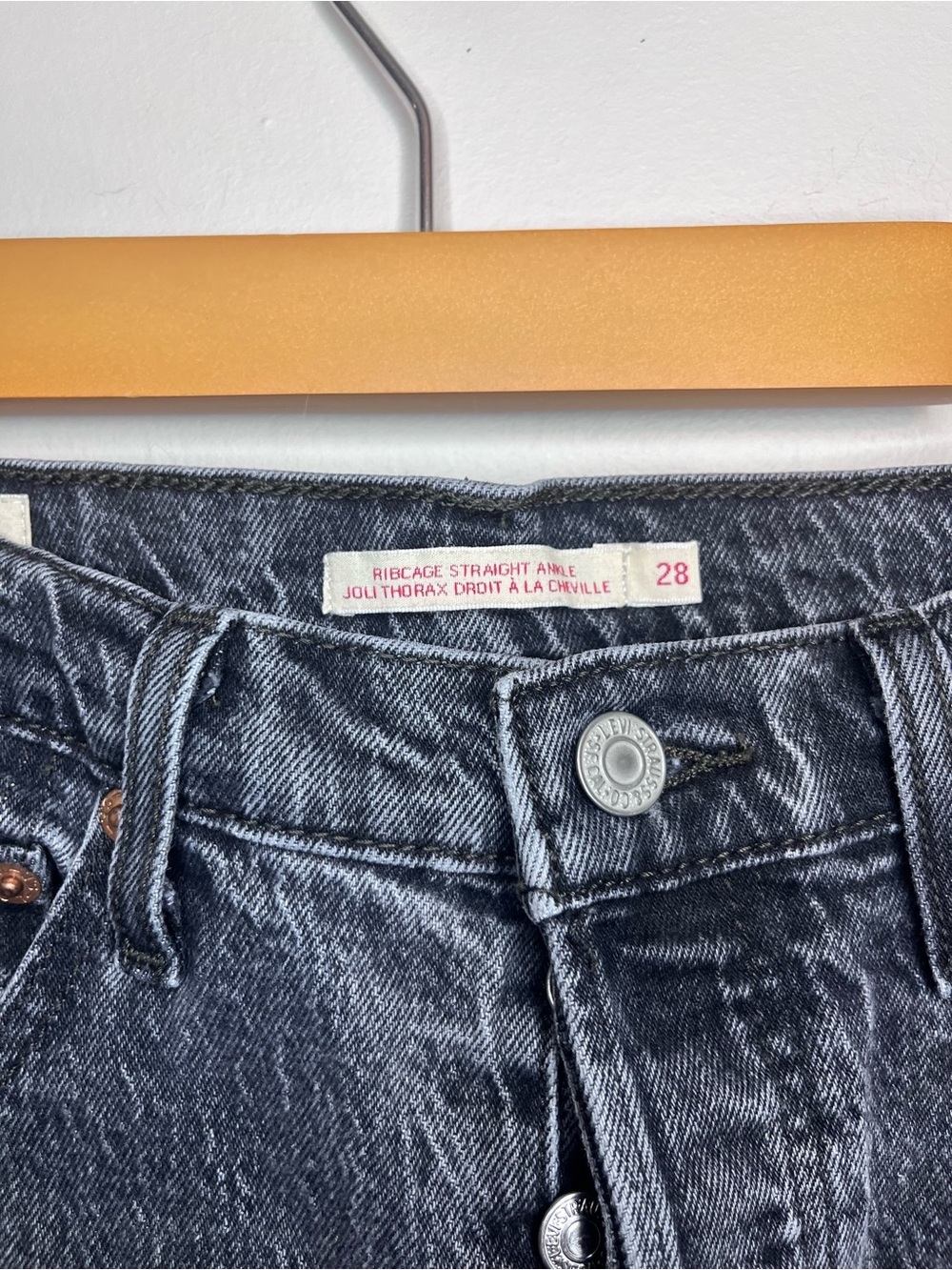 Levi’s Ribcage Straight Ankle Black Jeans – Size 28 - Picture 6 of 7